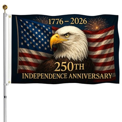 Heavy Duty 3Ply 250 Anniversary USA Flag 3x5 Ft, 250 Year American Anniversar...