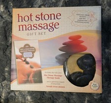 Mud Puddle Hot Stone Massage Theraphy Book  Kit w/ 8 Basalt River Stones NIB