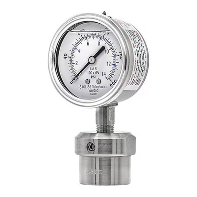 #ad Pic Gauges 301L254g 0Jjj200 Pressure Gauge With Diaphragm Seal 0 To 200 Psi 2 $64.69