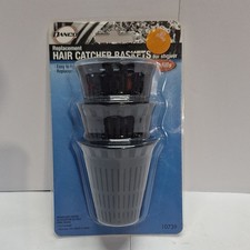 Danco 10739 Gray Black Plastic Shower Drain Strainer Hair Catcher Baskets 3-Pack