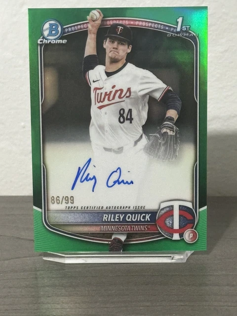 2025 Bowman Draft Chrome Riley Quick 1st Auto Green Refractor /99