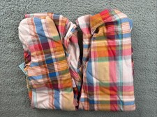 2x Cat Jack Girls Youth Small 6/7 Hooded Plaid One Piece Union Suit Pajama Set