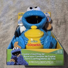 SESAME STREET Cookie Monster Counting Jar with 10 Play Cookies -New In Box
