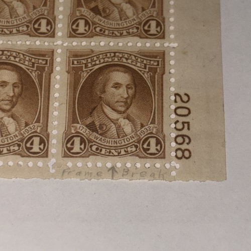 US Stamp #709 Washington 4c - Plate Block of 4 - MNH - CV $7.00 - Picture 2 of 4