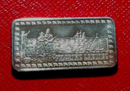 Pilgrims Landing IX Bar-Wonder of America Set 1 Troy oz.999 Silver-Hamilton Mint