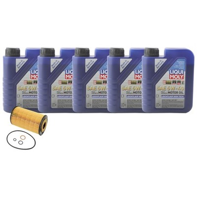 5L Liqui Moly Leichtlauf High Tech 5W40 Hengst Engine Oil Change Kit for E36 Z3