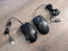 Lot of 2 Wired USB Mouse Optical Mice 2 Button Scroll Lenovo Generic
