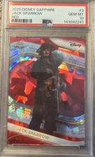 2025 DISNEY SAPPHIRE JACK SPARROW RED /5 PSA 10 POP 1