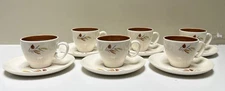 Taylor & Smith TST “Autumn Harvest” Set Of 6 Cups And Saucers MCM 1960’s