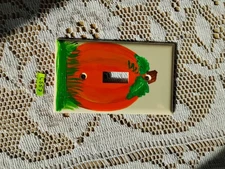 New Single Switch Hand Painted Orange And Green Pumpkin Light Switch Cover#CS57