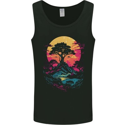 A Retrowave Landschaft Outdoor Wandern Herren Tanktop