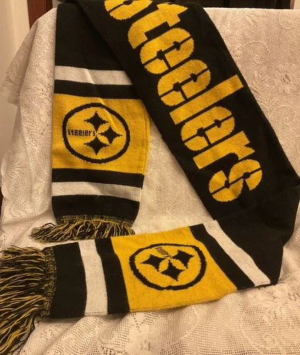 NFL Pittsburgh Steelers Black + Yellow Winter Neck Scarf 64” X 7”