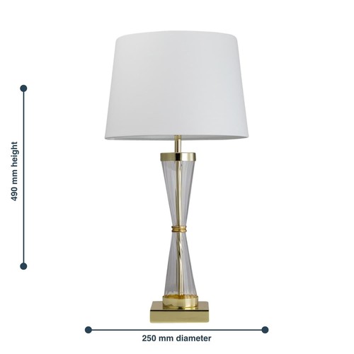 Pair of Touch Control Bedside Lights Table Lamps Modern Gold White Shade - Picture 7 of 9