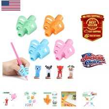 Comfortable Pencil Grips for Better Handwriting - 4 Colors, 4 Clips Included