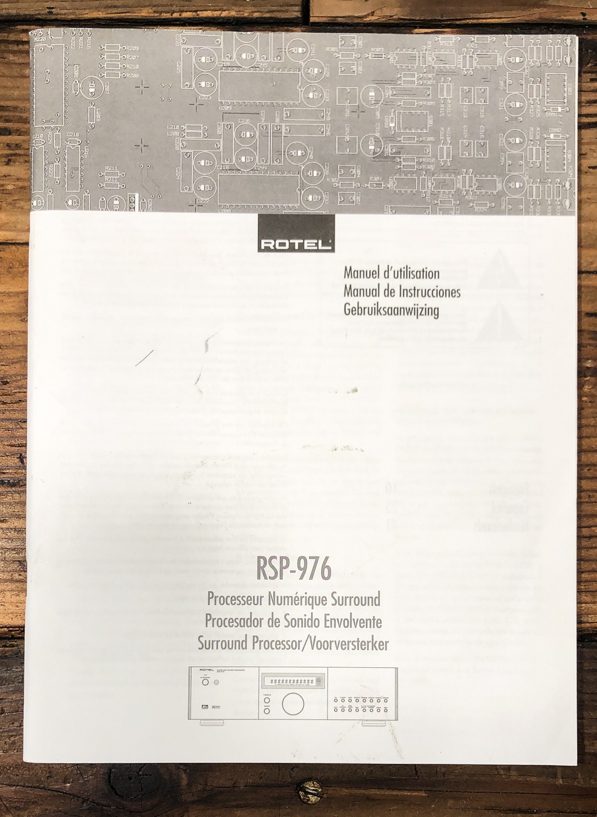 Rotel RSP-976 Processor French Spanish Dutch Owners / User Manual *Original*
