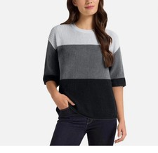 NWT Matty M Women's Elbow Sleeve Colorblock Sweater Drop Shoulder Size L