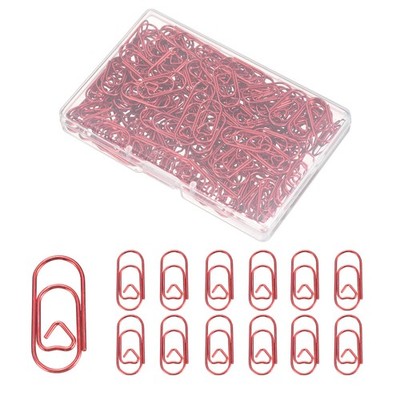 0.8'' Small Paper Clip, 200Pcs Love Heart Shaped Paper Clip with Box, Red