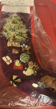Vintage Needlepoint Christmas Stocking Tree And Presents 20" New