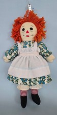 Vintage Handmade Raggedy Ann Doll with Red Hair and Floral Dress