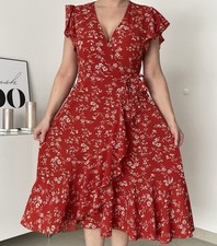 Sommerkleid strandkleid kleid maxikleid wickelkleid gr.38-40