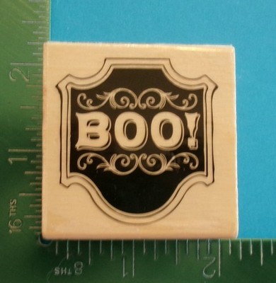 CraftSmart BOO Halloween Rubber Stamp Saying