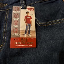 NWT Levi's Boys 511 Slim Fit Performance Jeans Size 18 Regular 29x31 Medium Wash