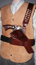 Leather Ruger Redhawk Revolver Chest Holster Rig (New) Super Nice!