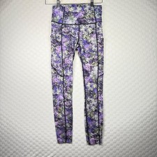 Lululemon Align High Rise Purple Floral Print Yoga Leggings Womens Size 4