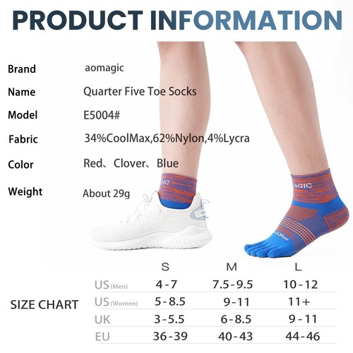 Toe Socks for Men and Women Athletic Running Five Finger Sock Colorful, Soft ... - Picture 6 of 9