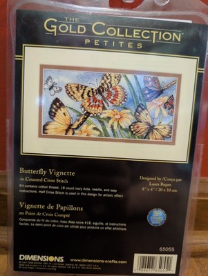 DIMENSIONS Gold Collection Petites BUTTERFLY VIGNETTE Counted Cross Stitch Kit 