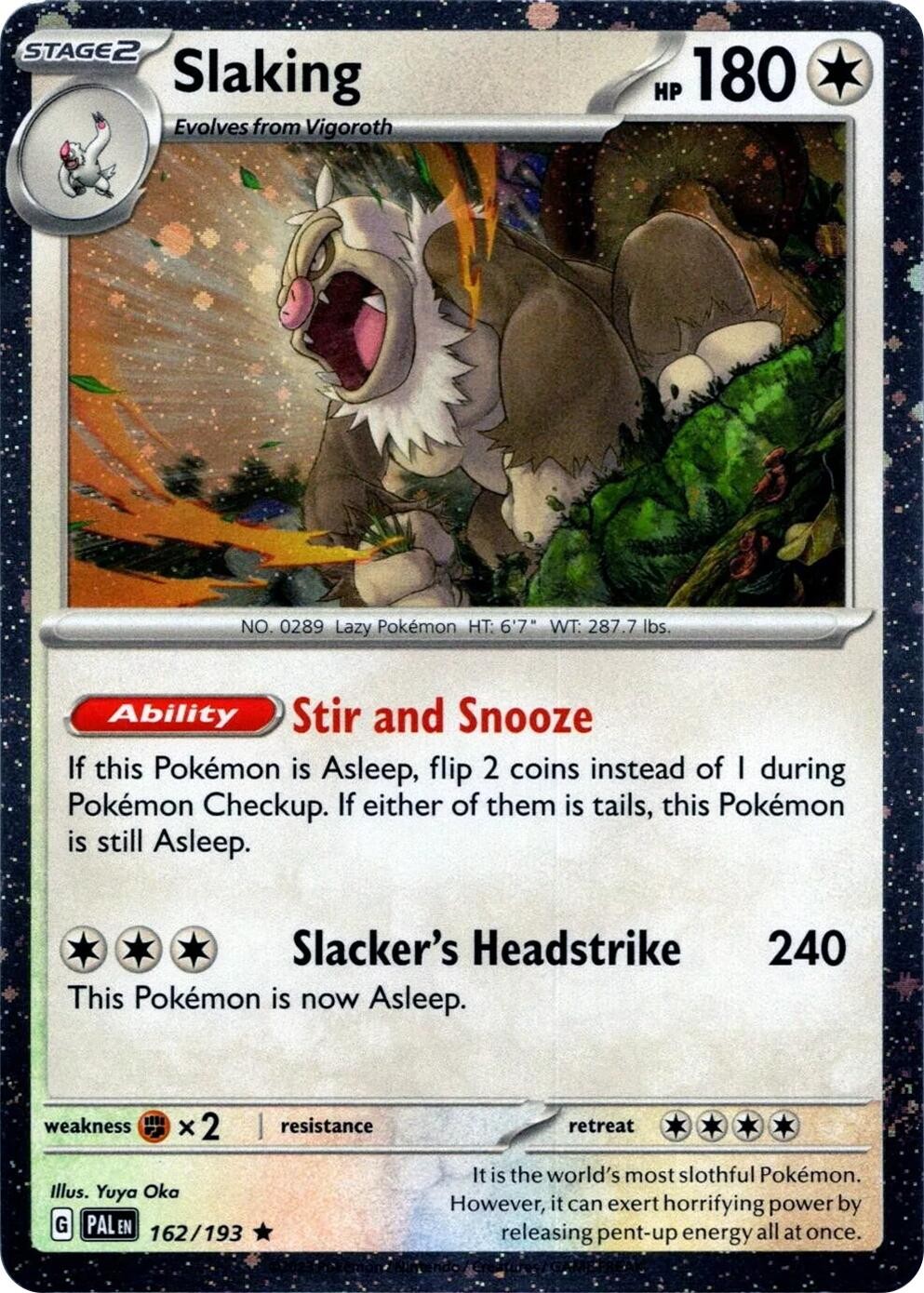 Pokemon Slaking (Cosmos Holo) Rare 162/193 Miscellaneous Cards & Products Hol...