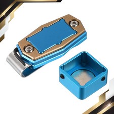 Billiard Magnetic Chalk Holder Aluminum Alloy Pool Billiard Chalk Tip Case Blue