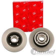 2X TRW BREMSSCHEIBEN 240mm VOLL HINTEN PASSEND FÜR NISSAN NOTE RENAULT CLIO