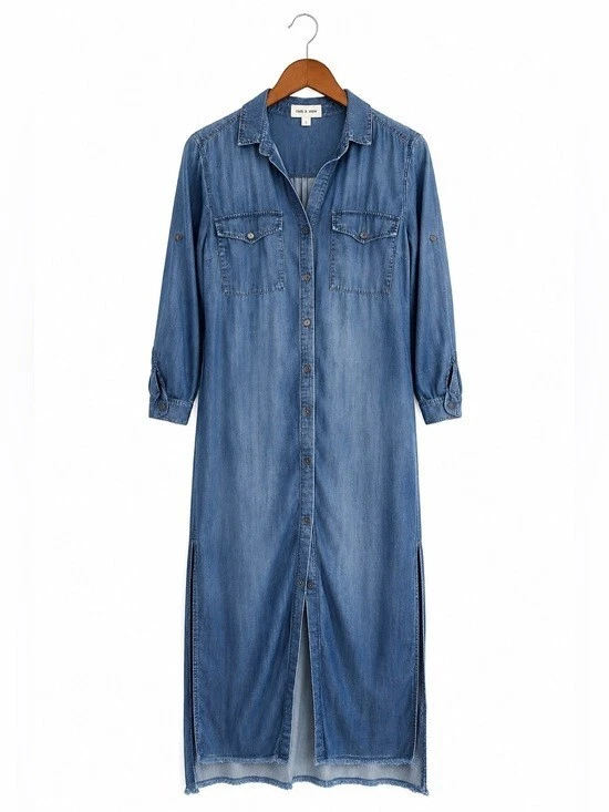 cloth and stone long sleeve shirt dress Cloth & Stone Lila Chambray Shirtdress