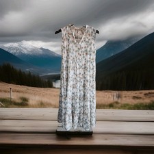 Paul & Joe For Uniqlo Tiered Maxi Dress White Floral Sleeveless NWT S
