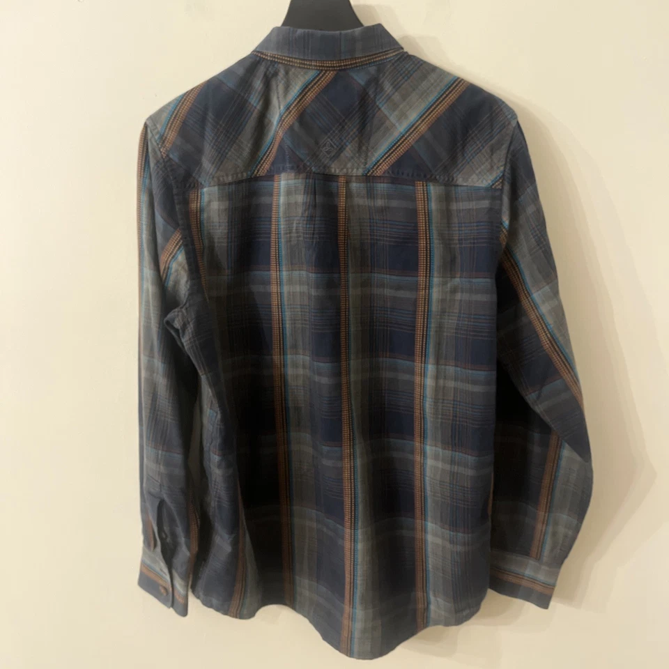 PRANA Shirt Mens Medium Plaid Organic Cotton Blend Long Sleeve Outdoor - Image 3 of 4