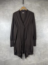 Rivamonti abito lungo in maglia di lana avvolgente davanti cardigan marrone taglia EU XL Made in IT