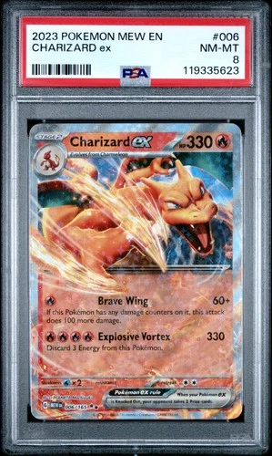 2023 POKEMON MEW EN-151 #006 CHARIZARD EX PSA 8