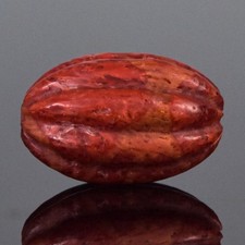 Perles Œillet Ovale En Corail Éponge Rouge Sculpté 16x10mm 1,70g Lot 1