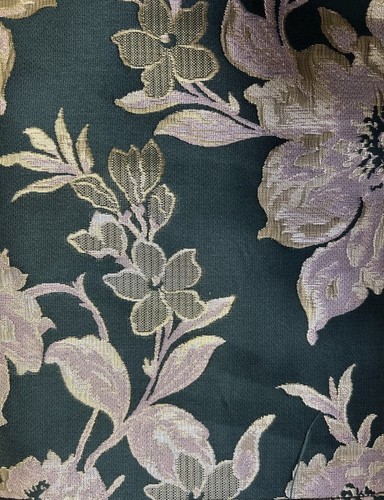 1.5 Meter Dark Green Floral Brocade Fabric 58” Wide End Of Roll - Picture 4 of 4