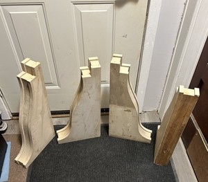 Vintage Unfinished Wood Architectural Corbel. 24"