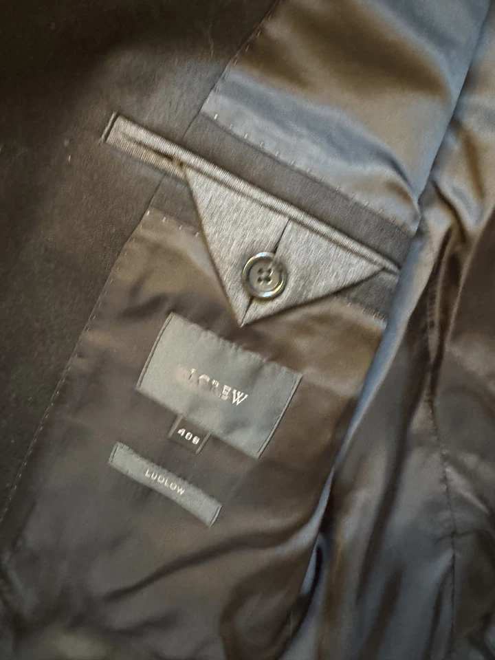 J. Traje Chaqueta Crew Para Hombre Ludlow Slim-fit Lana Italiana Franela Negro 40S  Foto 2 de 4