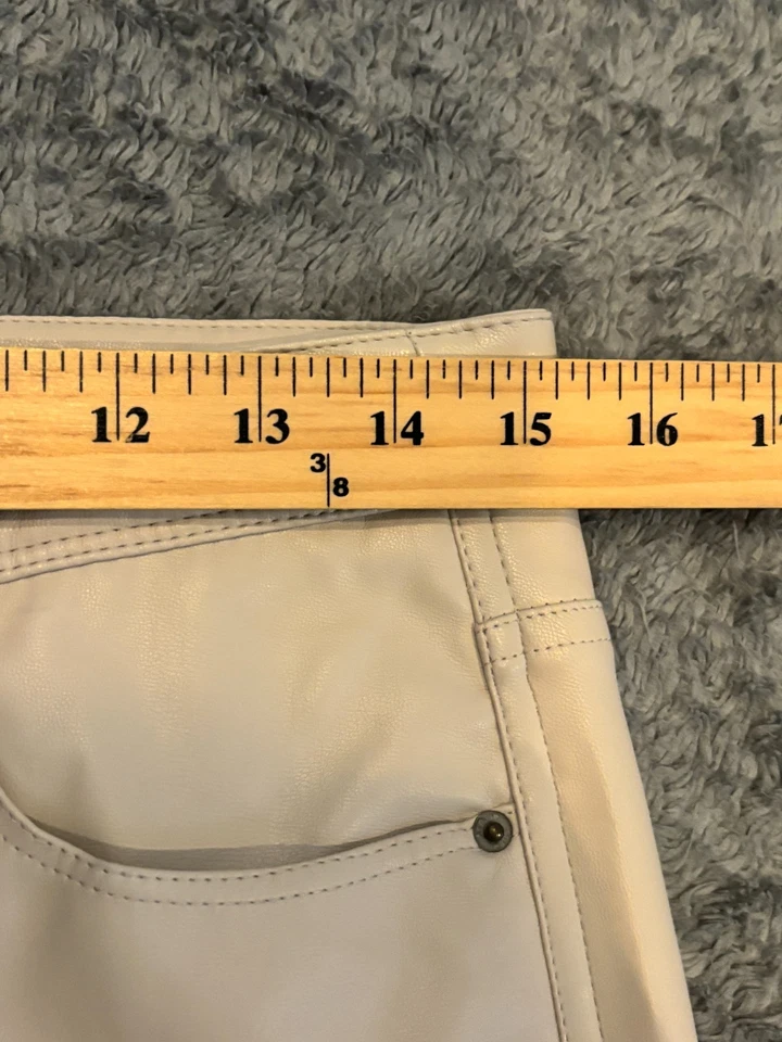 Pantalones de cuero veganos Kensie para mujer 6/28 beige tostado ajustados elásticos plisados informales Foto 4 de 4