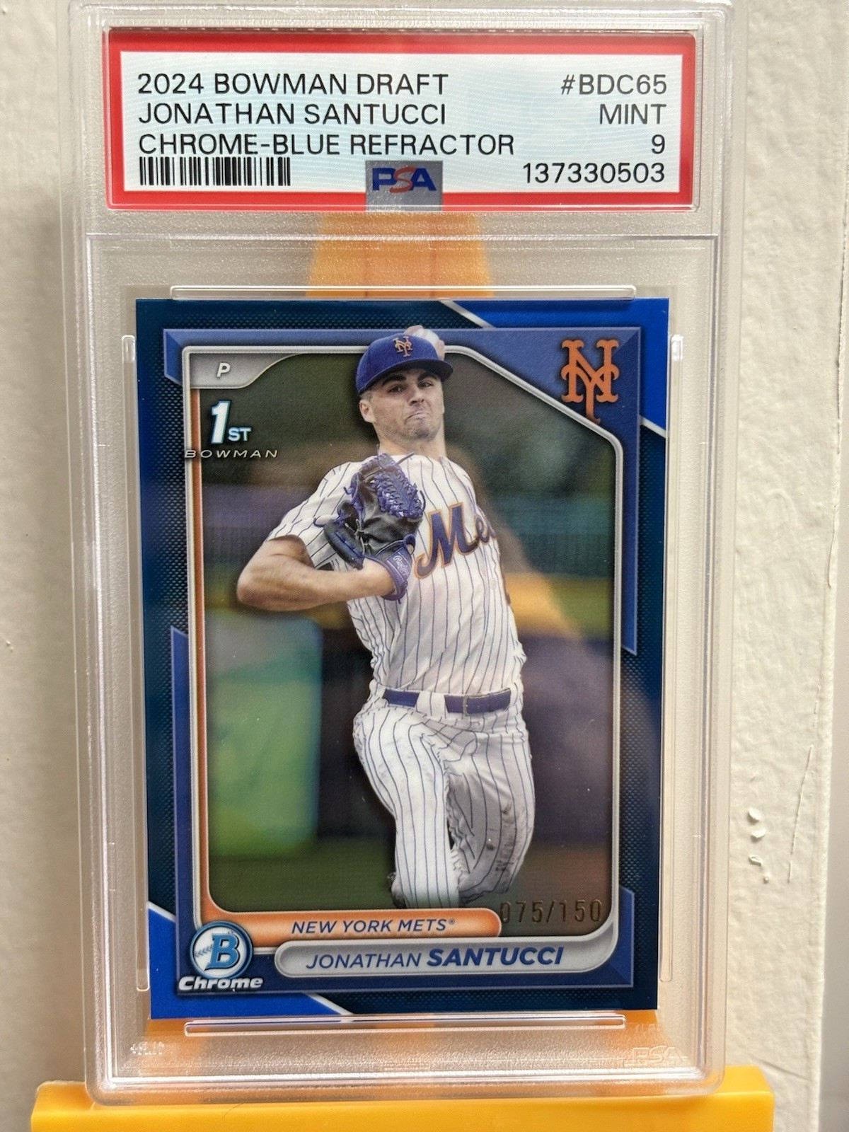 2024 Bowman Draft Jonathan Santucci Blue Refractor /150 PSA 9 Mets 1st Bowman🔥