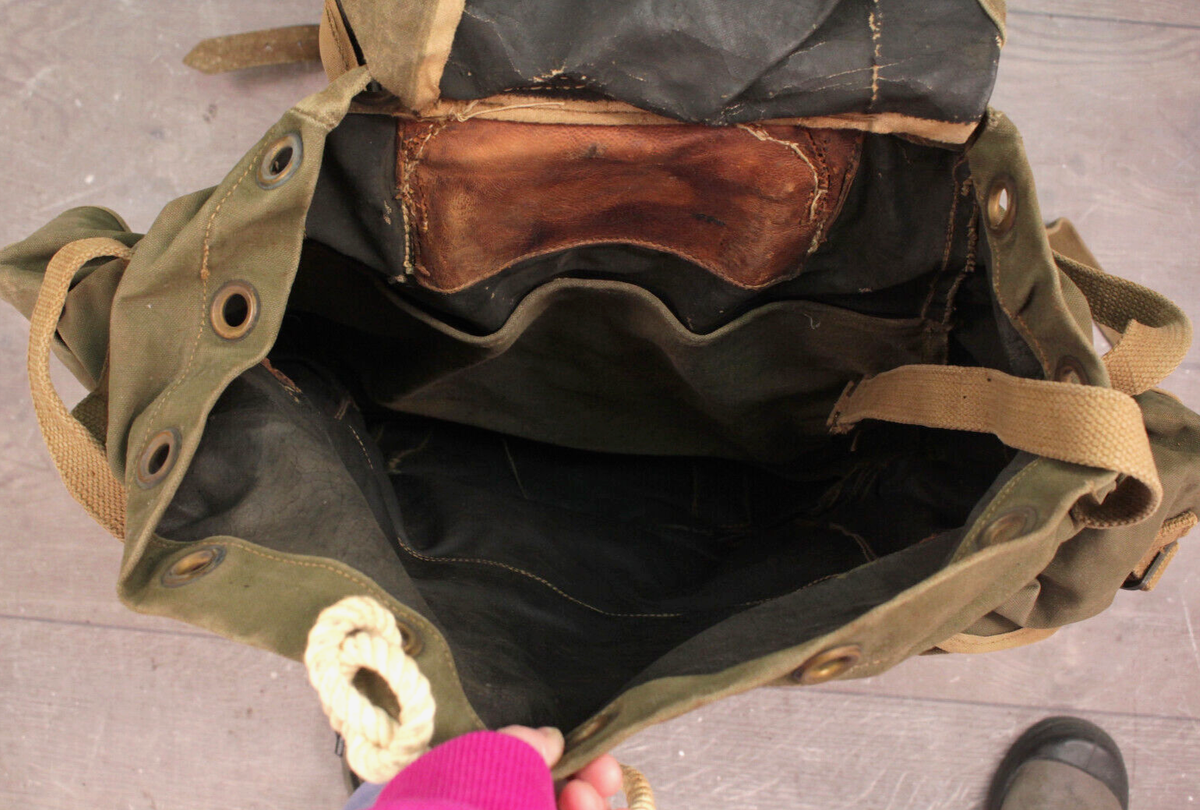 Vtg Late WWII Era British Army Bergen Backpack Rucksack Canvas
