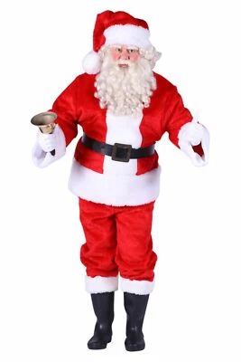 Kostüm Weihnachtsmann Nikolauskostüm Herren 4tlg.Weihnachten Plüsch St.Claus - Bild 1 von 3