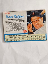 1962 Post #58, Frank Malzone, Boston Red Sox VG/Poor Actual card is scanned