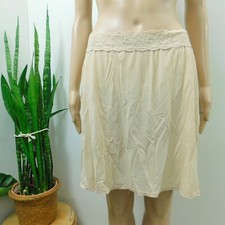 Vassarette Beige Skirt Slip Satin Smooth Lace 16345 Stretch Nylon Women 18" L 42