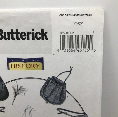 Butterick B5580 Adults One Size Renaissance Accessories Sewing Patterns Renfaire - Picture 2 of 4