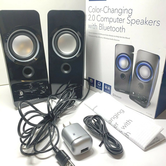 Insignia Color Changing 2.0 Bluetooth Lighted Computer Speaker System - Black | eBay